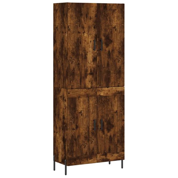 vidaXL Buffet haut Ch&ecirc;ne fum&eacute; 69,5x34x180 cm Bois d'ing&eacute;nierie