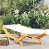 vidaXL Lit de repos ext&eacute;rieur 100x188,5x44 cm Bois courb&eacute; massif Cr&egrave;me