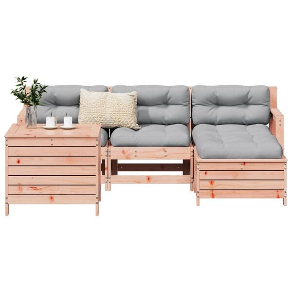 vidaXL Salon de jardin 5 pcs bois massif sapin de douglas
