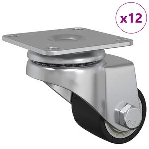 vidaXL Roulettes 12 pcs Argent&eacute; 44,1 x 44,1 x 1,95 mm Nylon