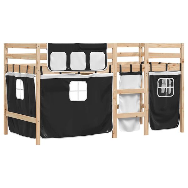 vidaXL Lit mezzanine enfants avec rideaux sans matelas 90x200cm