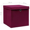 vidaXL Boîtes de rangement avec couvercles 4pcs 28x28x28cm Rouge foncé