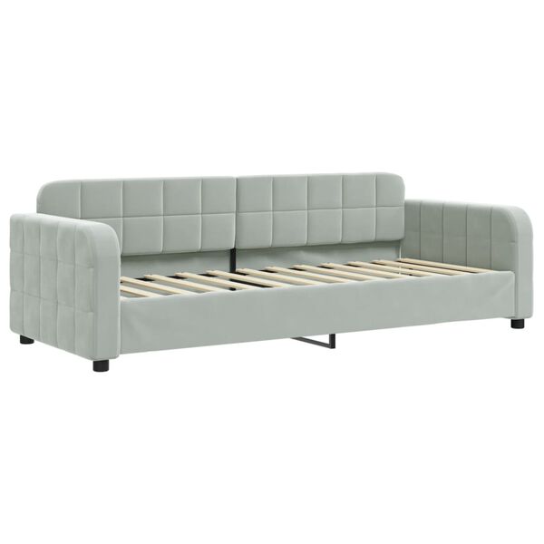 vidaXL Lit de jour avec gigogne et matelas gris clair 80x200cm velours