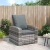 vidaXL Fauteuil inclinable de jardin avec coussins gris résine tressée