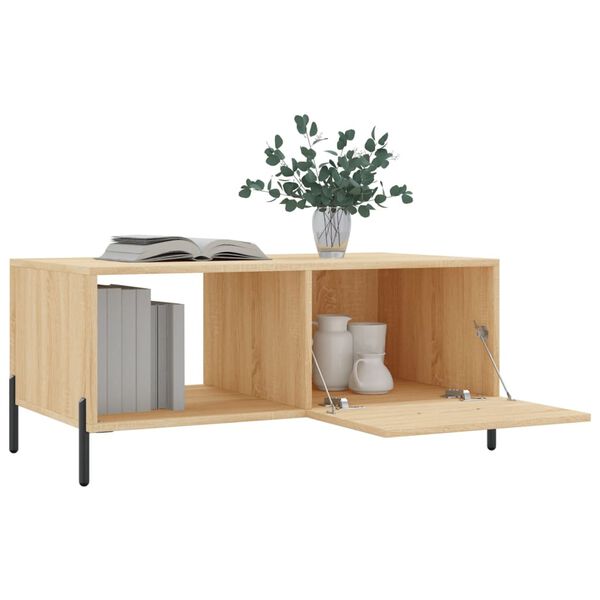 vidaXL Table basse ch&ecirc;ne sonoma 90x50x40 cm bois d'ing&eacute;nierie