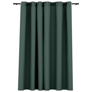 vidaXL Rideau occultant Aspect de lin avec &oelig;illets Vert 290x245 cm