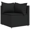 vidaXL Salon de jardin 3 pcs avec coussins Noir Résine tressée