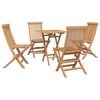 vidaXL Ensemble de salle &agrave; manger de jardin pliant 5 pcs Naturel
