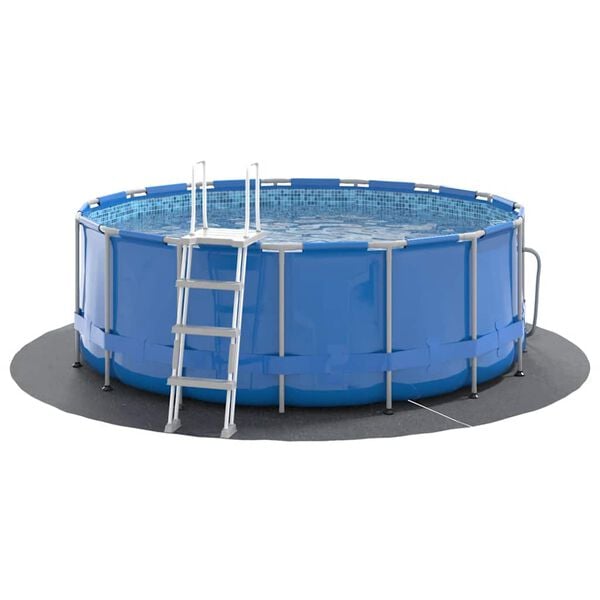 vidaXL B&acirc;che de piscine gris clair &Oslash;244 cm g&eacute;otextile polyester