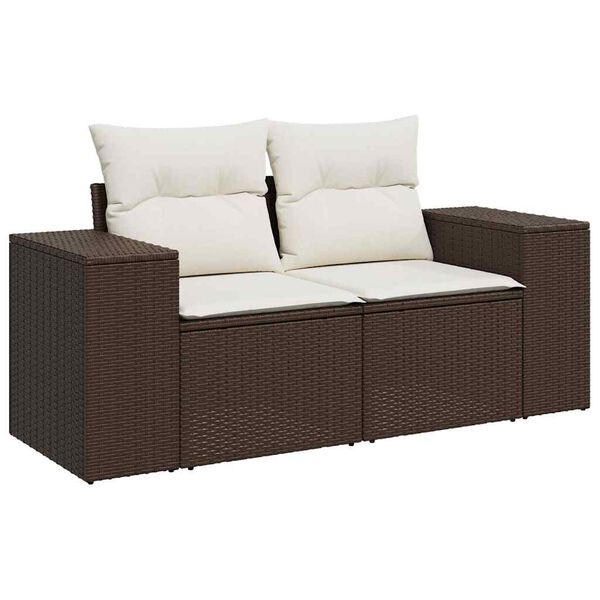 vidaXL Salon de jardin avec coussins 6 pcs marron r&eacute;sine tress&eacute;e