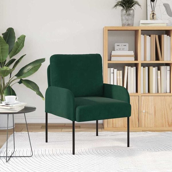 vidaXL Canap&eacute;s avec coussin 55cm Vert fonc&eacute; Contreplaqu&eacute;