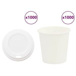 vidaXL Tasses &agrave; caf&eacute; en papier avec couvercles 1000 pcs 4oz 100ml
