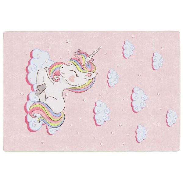 vidaXL Tapis enfants rose 160x230 cm licorne antid&eacute;rapant lavable