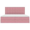 vidaXL Lit avec rangement et matelas Rose 200 x 200 cm Velours