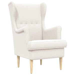 vidaXL Fauteuil Cr&egrave;me Boucl&eacute;