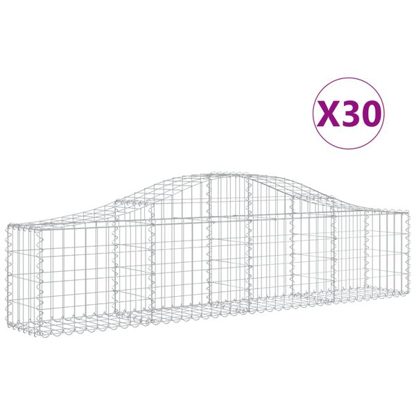 vidaXL Paniers &agrave; gabions arqu&eacute;s 30 pcs 200x30x40/60 cm Fer galvanis&eacute;
