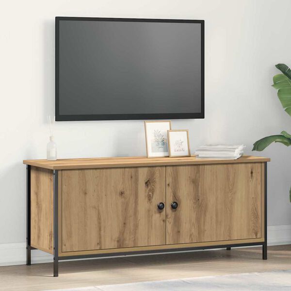 vidaXL Meuble TV Ch&ecirc;ne artisanal 100 x 35 x 45 cm Bois d'ing&eacute;nierie