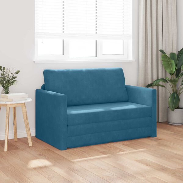 vidaXL Canap&eacute;-Lit 110cm Bleu Velours