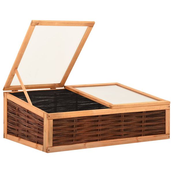 vidaXL Serre 120x80x45 cm Bois de pin massif et saule