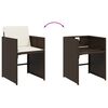 vidaXL Ensemble &agrave; manger de jardin et coussins 7 pcs marron rotin
