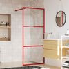 vidaXL Paroi de douche avec verre ESG transparent rouge 90x195 cm