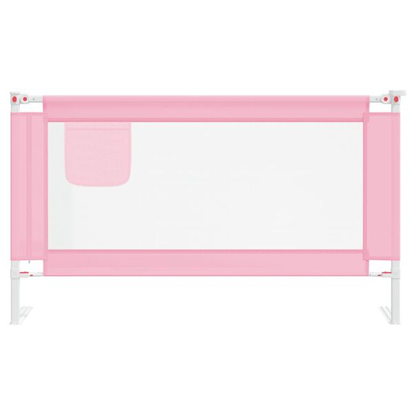 vidaXL Barrière de sécurité de lit d'enfant Rose 140x25 cm Tissu