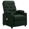 vidaXL Fauteuil de massage Vert fonc&eacute; Tissu