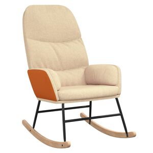 vidaXL Chaise &agrave; bascule Blanc cr&egrave;me Tissu