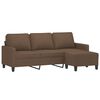 vidaXL Canapé à 3 places avec repose-pieds Marron 180 cm Tissu