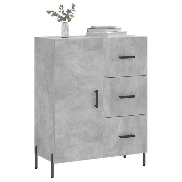 vidaXL Buffet gris b&eacute;ton 69,5x34x90 cm bois d'ing&eacute;nierie
