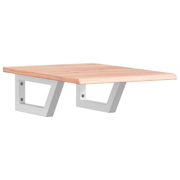 vidaXL &Eacute;tag&egrave;re de vasque murale acier et bois de ch&ecirc;ne massif