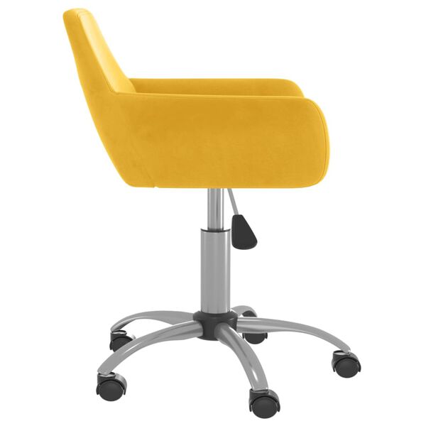 vidaXL Chaise pivotante de salle &agrave; manger Jaune Velours