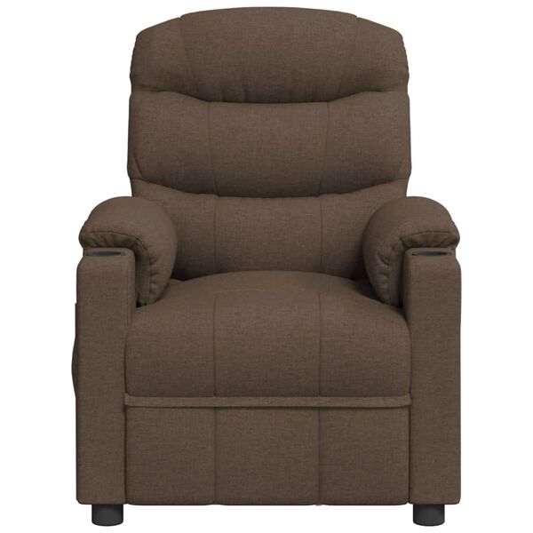vidaXL Fauteuil inclinable Marron Tissu