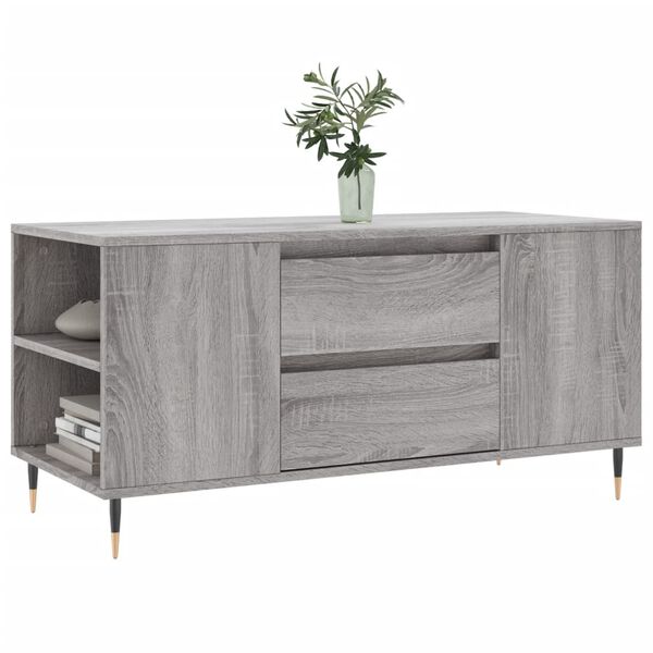 vidaXL Table basse sonoma gris 102x44,5x50 cm bois d'ing&eacute;nierie