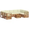 vidaXL Ensembles de canap&eacute;s avec coussin 10 pcs Naturel et Cr&egrave;me