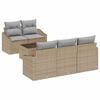 vidaXL Ensemble de Canap&eacute;s avec coussin 6 pcs Beige et gris polyrotin