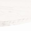 vidaXL Dessus de table blanc 70x35x2,5 cm bois de pin massif ovale