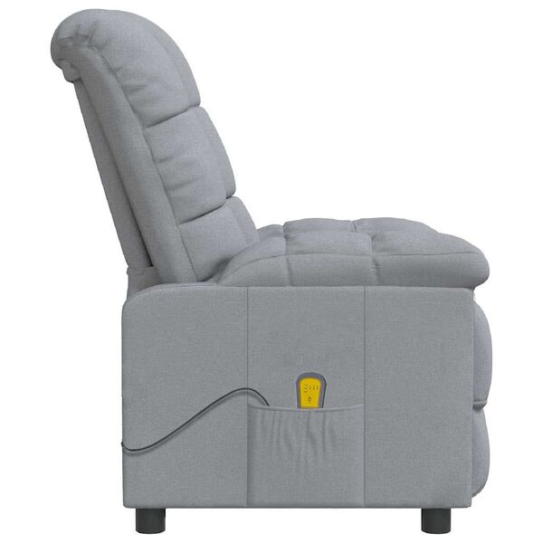vidaXL Fauteuil de massage Gris clair Tissu