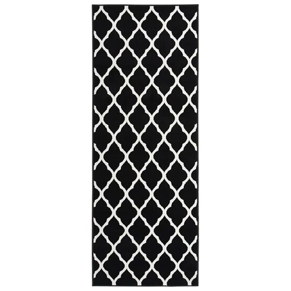 vidaXL Tapis BCF Noir et blanc 100x350 cm