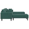vidaXL Canapé en velours avec coussin 3 pcs Vert foncé 208 cm Velours