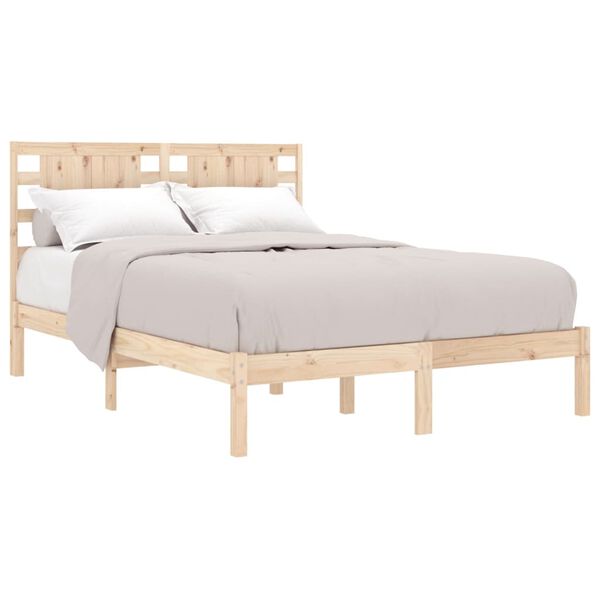 vidaXL Cadre de lit sans matelas 135x190 cm bois massif