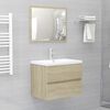 vidaXL Armoire d'&eacute;vier lavabo int&eacute;gr&eacute; ch&ecirc;ne sonoma bois d'ing&eacute;nierie