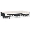 vidaXL Salon de jardin 11 pcs avec coussins R&eacute;sine tress&eacute;e Noir