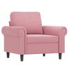 vidaXL Fauteuil avec repose-pied Rose 60 cm Velours