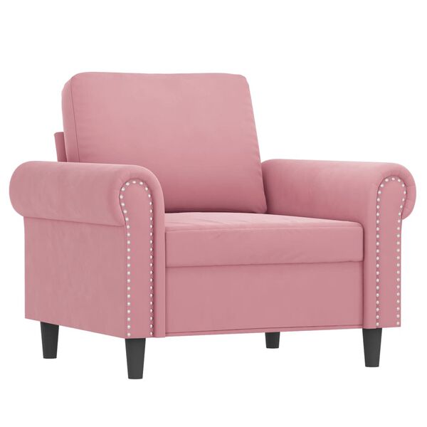vidaXL Fauteuil avec repose-pied Rose 60 cm Velours