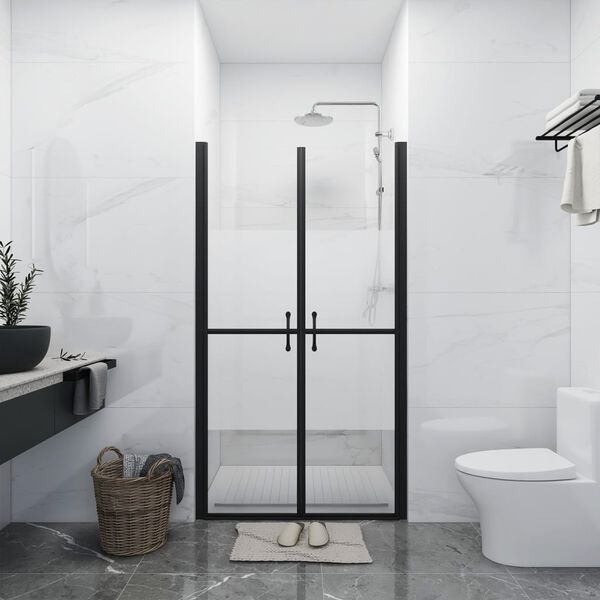 vidaXL Porte de douche ESG demi-d&eacute;poli (88-91)x190 cm