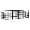 vidaXL Chenil d'ext&eacute;rieur avec toit pour chiens Acier 7,51 m&sup2;