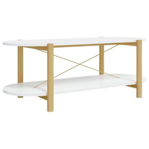 vidaXL Table basse Blanc 110x48x40 cm Bois d'ing&eacute;nierie