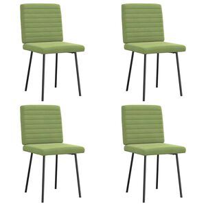 vidaXL Chaises &agrave; manger lot de 4 vert clair velours