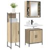 vidaXL Ensemble de mobilier de salle de bain avec &eacute;tag&egrave;re 3 pcs Marron